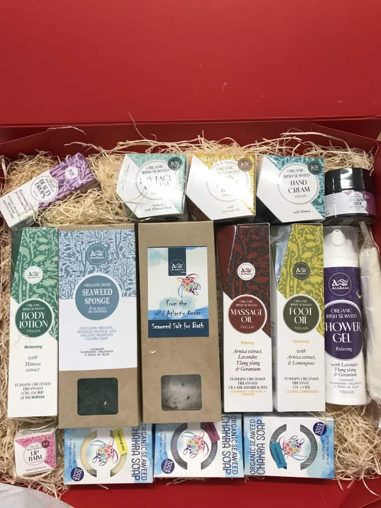 products in a hamper box 
